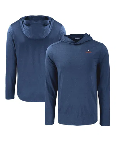 Cutter & Buck Men's Navy Illinois Fighting Illini Coastline Epic Comfort Eco Long Sleeve Hoodie T-shirt