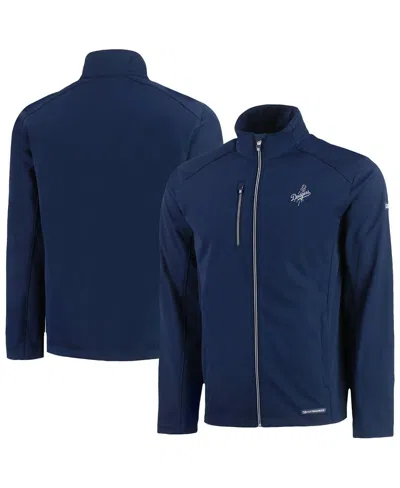 Cutter & Buck Men's Navy Los Angeles Dodgers Evoke Eco Softshell Full-zip Jacket