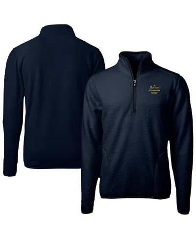 Cutter & Buck Men's Navy Notre Dame Fighting Irish Play Like A Champion Today Cascade Eco Sherpa Fleece Quarter-zi