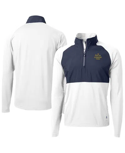 Cutter & Buck Men's White Notre Dame Fighting Irish Play Like A Champion Today Adapt Eco Knit Stretch Hybrid Quart