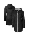 Shop Cutter & Buck Women's Black Detroit Lions Rainier Primaloft Eco Insulated Full-zip Hoodie Long Coat
