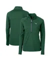 Cutter & Buck Women's Green Philadelphia Eagles Gridiron Classics Logo Adapt Eco Knit Stretch Half-zip Pullover To In Green