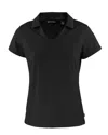 Cutter & Buck Daybreak Eco Recycled Womens V-neck Polo In Black
