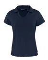 Cutter & Buck Daybreak Eco Recycled Womens V-neck Polo In Blue