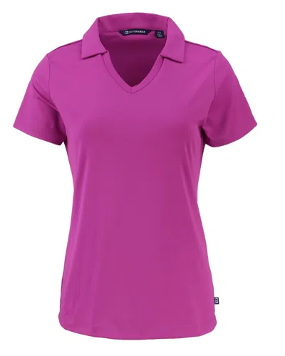 Cutter & Buck Daybreak Eco Recycled Womens V-neck Polo In Purple
