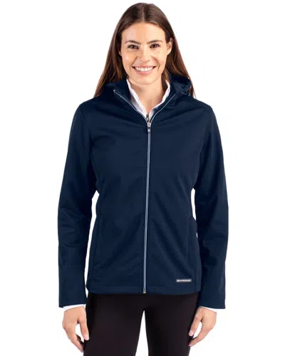 Cutter & Buck Evoke Eco Softshell Recycled Full Zip Womens Jacket In Blue