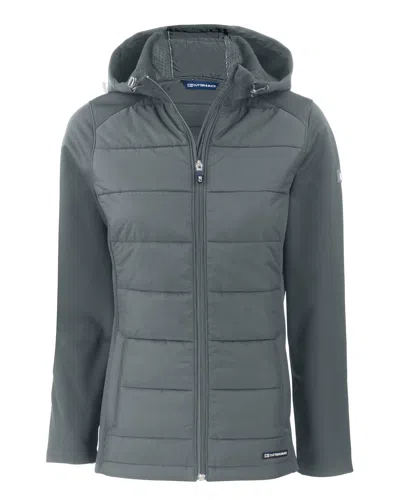 Cutter & Buck Evoke Hybrid Softshell Recycled Full Zip Womens Hooded Jacket