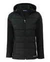 Cutter & Buck Evoke Hybrid Softshell Recycled Full Zip Womens Hooded Jacket