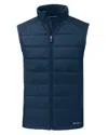 Cutter & Buck Evoke Hybrid Softshell Recycled Mens Full Zip Vest In Blue
