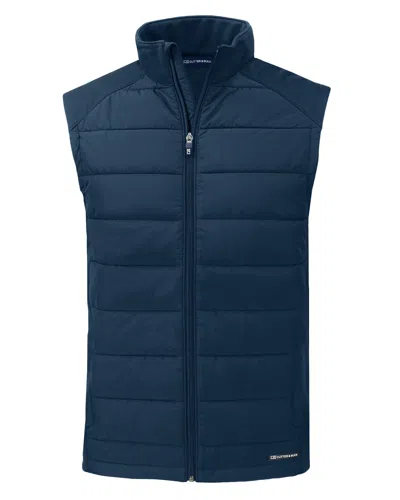 Cutter & Buck Evoke Hybrid Softshell Recycled Mens Full Zip Vest In Blue