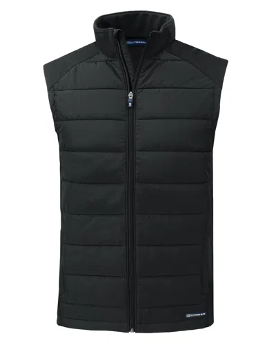 Cutter & Buck Evoke Hybrid Softshell Recycled Mens Full Zip Vest In Black