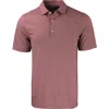 Cutter & Buck Forge Pencil Stripe Golf Polo In Bordeaux/white