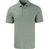 Cutter & Buck Forge Double Stripe Recycled Blend Polo In Hunter/white