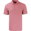 Cutter & Buck Virtue Eco Pique Stripe Recycled Mens Big And Tall Polo Shirt In Red