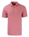 Cutter & Buck Forge Eco Double Stripe Stretch Recycled Mens Polo In Red