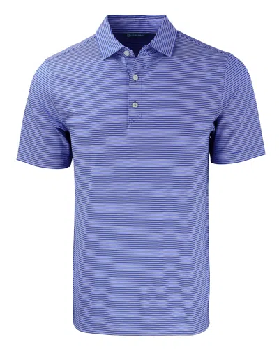 Cutter & Buck Forge Eco Double Stripe Stretch Recycled Mens Polo In Tour Blue/white