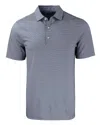 Cutter & Buck Forge Eco Double Stripe Stretch Recycled Mens Polo In Navy Blue/white