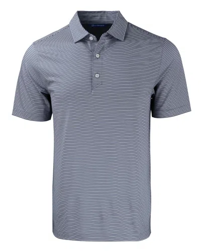 Cutter & Buck Forge Eco Double Stripe Stretch Recycled Mens Polo In Navy Blue/white