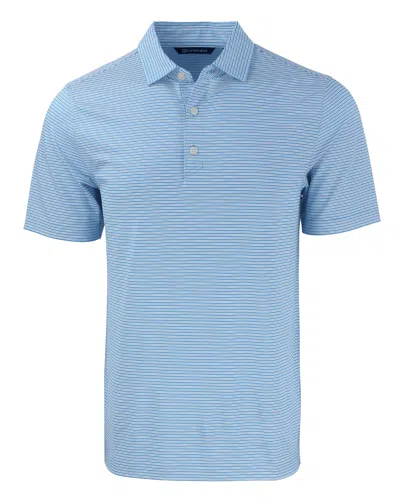 Cutter & Buck Forge Eco Double Stripe Stretch Recycled Mens Polo In Atlas/white