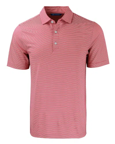 Cutter & Buck Forge Eco Double Stripe Stretch Recycled Mens Polo In Pink