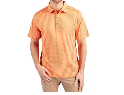 Cutter & Buck Forge Eco Heather Stripe Polo In College Orange Heather