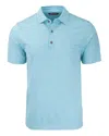 Cutter & Buck Forge Eco Heather Stripe Stretch Recycled Mens Polo In Blue