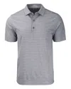 Cutter & Buck Forge Eco Heather Stripe Stretch Recycled Mens Polo In Gray