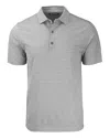 Cutter & Buck Forge Eco Heather Stripe Stretch Recycled Mens Polo In Gray