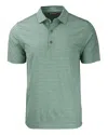 Cutter & Buck Forge Eco Heather Stripe Stretch Recycled Mens Polo In Green