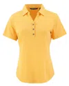 Cutter & Buck Prospect Textured Stretch Womens Short Sleeve Polo Shirt