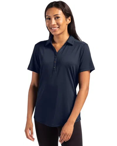 Cutter & Buck Forge Eco Stretch Recycled Womens Short Sleeve Polo In Blue