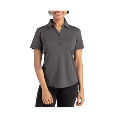 Cutter & Buck Forge Eco Stretch Recycled Womens Short Sleeve Polo In Gray