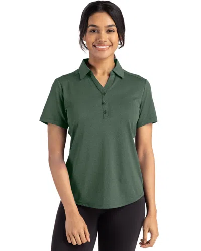 Cutter & Buck Forge Eco Stretch Recycled Womens Short Sleeve Polo In Green