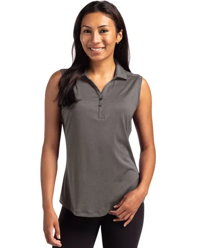 Cutter & Buck Forge Eco Stretch Recycled Womens Sleeveless Polo In Gray