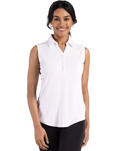 Cutter & Buck Forge Eco Stretch Recycled Womens Sleeveless Polo In White