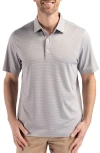 Cutter & Buck Forge Fine Line Stripe Recycled Blend Polo In Polished/white