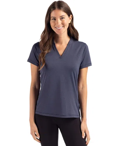 Cutter & Buck Forge Heathered Stretch Womens Blade T-shirt In Blue