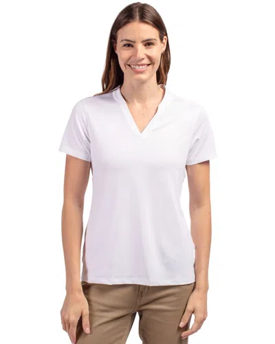 Cutter & Buck Forge Heathered Stretch Womens Blade T-shirt In White
