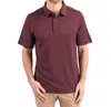 Cutter & Buck Forge Pencil Stretch Polo Shirt In Bordeaux In Blue