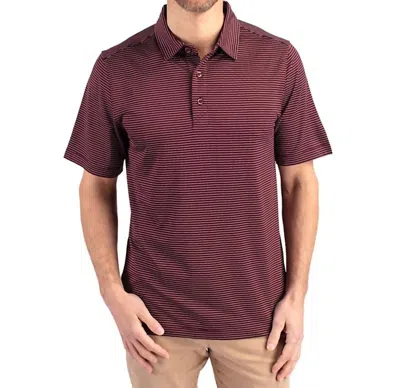 Cutter & Buck Forge Pencil Stretch Polo Shirt In Bordeaux In Blue