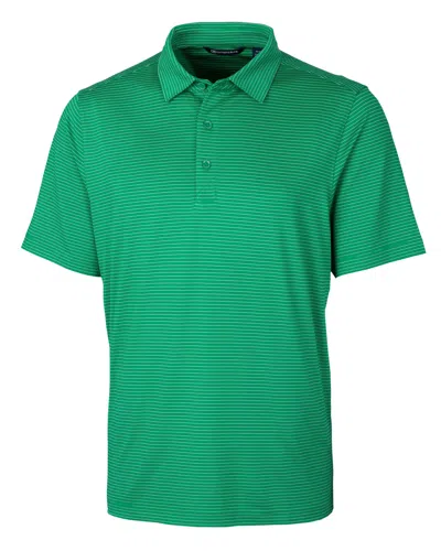 Cutter & Buck Forge Pencil Stripe Stretch Mens Polo Shirt In Hunter/white