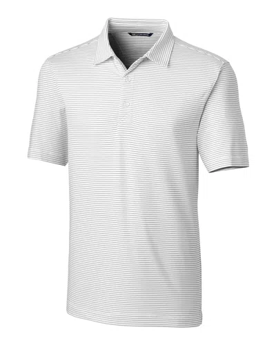 Cutter & Buck Forge Pencil Stripe Stretch Mens Polo Shirt In White