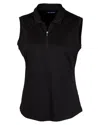 Cutter & Buck Forge Stretch Womens Sleeveless Polo Shirt In Black