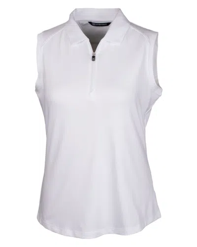 Cutter & Buck Forge Stretch Womens Sleeveless Polo Shirt In White