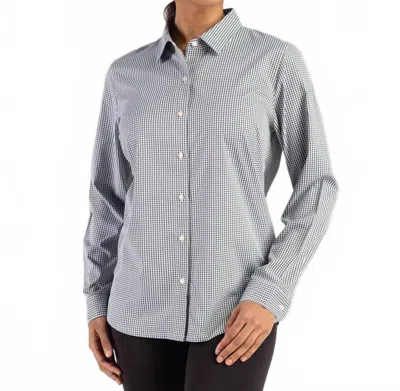 Cutter & Buck Gingham Button-down Shirt In Blue In Gray