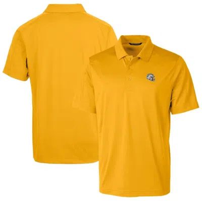 Cutter & Buck Gold Los Angeles Chargers Helmet Prospect Textured Stretch Polo
