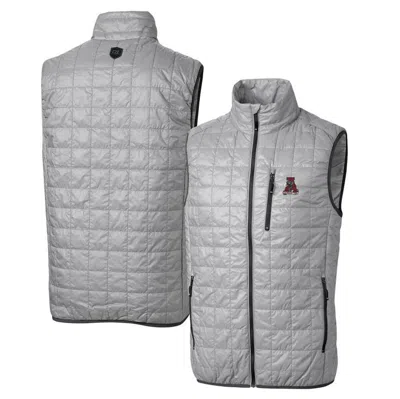 Cutter & Buck Gray Alabama Crimson Tide Primary Team Logo Rainier Primaloft Eco Insulated Full-zip Puffer Vest