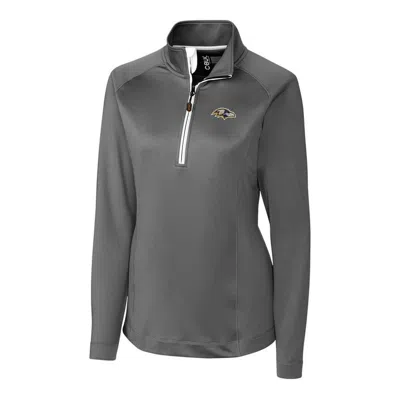 Cutter & Buck Gray Baltimore Ravens Jackson Half-zip Overknit Pullover Jacket