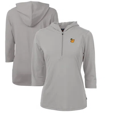 Cutter & Buck Gray Baylor Bears Vault Virtue Eco Pique Recycled Half-zip Pullover Hoodie