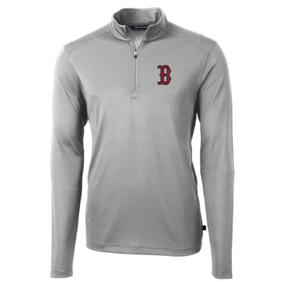 Cutter & Buck Gray Boston Red Sox Big & Tall Virtue Eco Pique Quarter-zip Pullover Jacket
